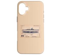 German Cruiser Admiral Hipper WW2 Recognition Diagram Case for iPhone 16 Plus
