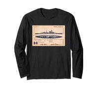 German Cruiser Admiral Hipper WW2 Recognition Diagram Long Sleeve T-Shirt