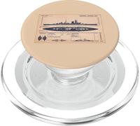 German Cruiser Admiral Hipper WW2 Recognition Diagram PopSockets PopGrip for MagSafe