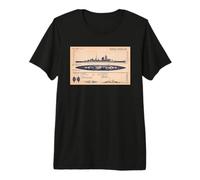 German Cruiser Admiral Hipper WW2 Recognition Diagram Premium T-Shirt