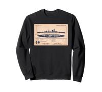 German Cruiser Admiral Hipper WW2 Recognition Diagram Sweatshirt