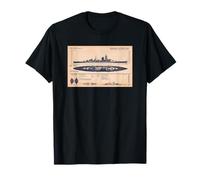 German Cruiser Admiral Hipper WW2 Recognition Diagram T-Shirt