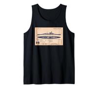 German Cruiser Admiral Hipper WW2 Recognition Diagram Tank Top