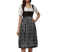 German Dirndl Dress Traditional Plaid Dresses Adult Womens Costumes Beer Festival Carnival Retro Midi Bavarian Party Apron Gift For Oktoberfest