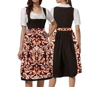 German Dirndl Dress Traditional Puff Short Sleeve Adult Womens Costumes Oktoberfest Party Outfit Fancy Dresses Apron Gift For Bavarian Beer Carnival