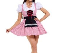 German Dirndl Dress Women Lederhosen Womens Costumes Beer Maiden Halloween Festival Off Shoulder High Waist Party Apron Gift For Bavarian Carnival