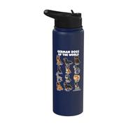 German Dog Breeds Chart Cute Cartoon Puppy Art Stainless Steel Insulated Water Bottle
