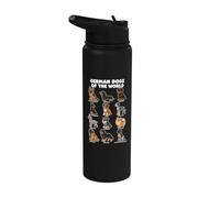 German Dog Breeds Chart Cute Cartoon Puppy Art Stainless Steel Insulated Water Bottle