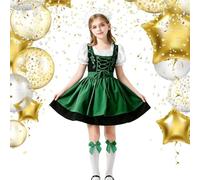 German Dress Bavarian German Short Sleeve Maid Outfits | 4-Piece Halloween Kids Beer Clothing for Kids Girls Cosplayer Masquerade Easter Theater Party Birthday