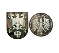 German Eagle Tactical Patches, Camouflage, Glow in The Dark IR Reflective, Hook Backing, 2 Pack