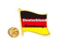 German English Flag Sign Represent Text Golden Metal Flag Lapel Pin Badge