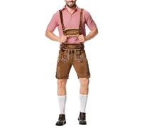 German Fancy Dress Men,Men's German Bavarian Lederhosen Oktoberfest Traditional Outfit, Oktoberfest Costume Men Set for Halloween Dress Up Party and Beer Festival