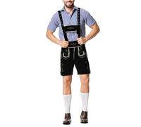 German Fancy Dress Men,Men's German Bavarian Lederhosen Oktoberfest Traditional Outfit, Oktoberfest Costume Men Set for Halloween Dress Up Party and Beer Festival