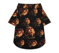 German Flag And Grizzly Bear Pet Summer Shirt Button Up Clothes | Breathable T-Shirt for Small Medium Dogs Cats
