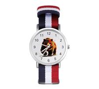 German Flag and Grizzly Bear Wrist Watches for Men Women Casual Braided Strap Easy Reader for Work Workout