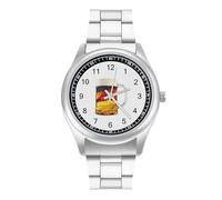 German Flag Beer Men's Simple Watch with Stainless Strap Fashion Easy Reader Wristwatch Gifts for Men