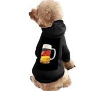 German Flag Beer Warm Dog Hooded Sweatshirt with Hat Soft Pet Pullover Clothes for Small Medium Large Pets