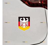 German Flag Color Eagle Sticker Decal Vinyl Coat of Arms Deutschland Germany - 4 Pack Reflective 5.1cm 7.6cm 10.2cm 15.2cm - for Car Boat Laptop Cup