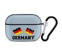 German Flag Compatible with AirPods Pro Case Cover with Hanging Buckle Hard Case Charging Visible LED
