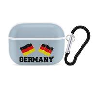 German Flag Compatible with AirPods Pro Case Cover with Hanging Buckle Hard Case Charging Visible LED