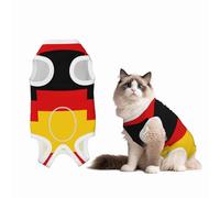 German Flag Dog Surgery Suit Recovery Suit, 100% Cotton Breathable Full Body Dog & Cat Surgical Suit with Cute Prints, Alternative to Cone for Spay Neuter Wound Care, Male & Female Pets X-Large