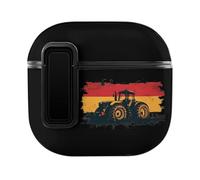 German Flag Farm Vehicle Printed Wireless Bluetooth Earphone Protective Holder Compatible with Airpods 4 Funny Earbud Case