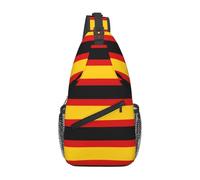 German Flag Fashion Cross Chest Bag Diagonally Adjustable Straps High Capacity Sport Travel Work Daily Use
