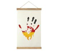 German Flag Hand Print Printed Linen Hanging Poster Lightweight Wall Art Painting Artwork for Home Decor