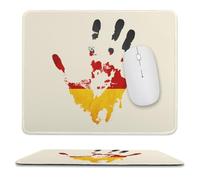 German Flag Hand Print Trendy Gaming Mouse Pad Rubber Base Non-Slip Large Desk Mat Home Office 9.8"x11.8"
