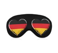 German Flag Heart Germany Sleep Mask Soft Eye Mask Eye Cover Eyeshade Blindfold with Adjustable Strap