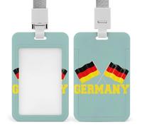 German Flag ID Badge Holder Name Card Holders Photocard Case with Lanyard for Teacher Nurse Office