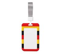 German Flag Id Badge Holder with Detachable Neck Strap, Waterproof Vertical Name Card Holders, for Nurse Students Teachers Staff