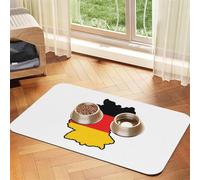 German Flag Map Absorbent Leather Pet Tablecloth Non-Slip Dining Pad For Puppy Kitten Food Water Bowls