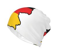 German Flag Map Print Beanie Chemo Hat Cancer Headwear Hats Knitted Hats Nightcap Skull Cap for Women Men, Black, S