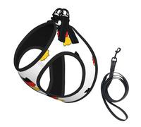 German Flag Map print Dog Harness, 2X Buckle,Dog Vest,No Pulling Front Leash Clip,for Small Medium Dogs