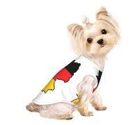 German Flag Map Print Dog Lightweight Shirt,Summer Cool Breathable Dog t Shirts,Pet Sleeveless Stretchy Clothes