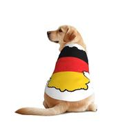 German Flag Map Print Dog Vest, Soft Breathable Pet Shirt Clothes Sleeveless Fashion Apparel For Medium Large Breeds