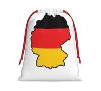 German Flag Map Print Holiday Drawstring Gift Bags, Jewelry Pouch, Reusable Christmas Party Favor Pouchs, M