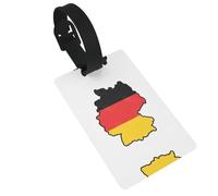 German Flag Map Print Luggage Tags Quick Install Airplane Travel Essentials for Suitcases Durable PVC Bag Tag