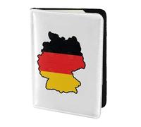 German Flag Map print Travel Wallet Passport Holder Case for Family Leather Passport Cover for Men Women, Black, One Size