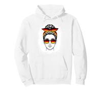 German Flag Messy Bun Woman Pride Travel Pullover Hoodie