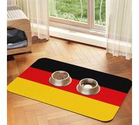 German Flag Pet Feeding Mat for Dogs & Cats - Easy Clean & Portable Dog Bowl Mat, Quick Dry Water Dispenser Mat for Dog and Cat (30x45, Black)