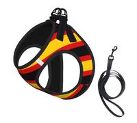 German Flag Pet Leash Vest For Small Dogs Cats Reflective Adjustable Soft Outdoor Walking Hiking Training