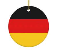 German flag Print Christmas Tree Ceramic Round Hanging Ornaments,Xmas Decoration DIY Keepsake 2025