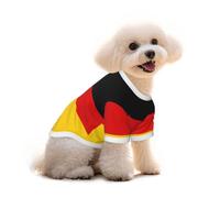 German flag Print Cotton Dog T Shirt Breathable Soft Pet Clothes, for Small Medium Large Dogs Cats