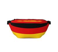 German Flag Print Fashionable Waist Bag for Women & Men - Sling Bag with Zipper Pockets, Large Capacity