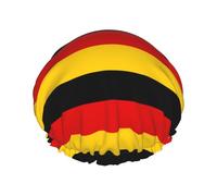 German Flag Print Hair Cap With Adjustable Elastic Band And Vibrant, Shower Cap For Women Reusable Waterproof