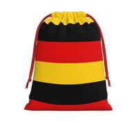 German Flag Print Plush Gift Bags With Drawstring, Reusable Gift Wrap For Christmas, Wedding, Party -Size M
