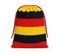 German Flag Print Plush Gift Bags With Drawstring, Reusable Gift Wrap For Christmas, Wedding, Party -Size M