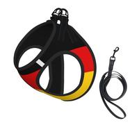 German Flag Print Small Dog Harness And Leash Set, Adjustable Soft Vest With 360° Reflective Straps For Cats Puppy